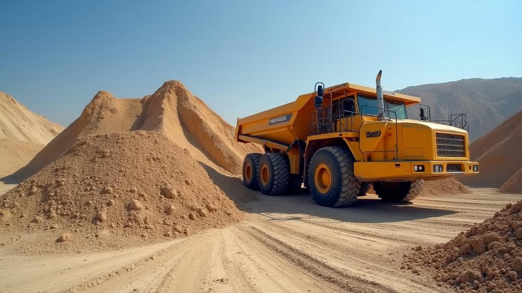 Карьерный песок на погрузке